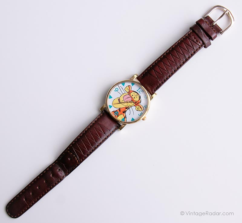 Vintage Timex Disney Tigger Watch Large Dial Brown Strap Vintage Tigger Disney Watch | Timex Quartz Watch – Vintage Radar main image 2