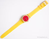 1995 Swatch Lady Cord LG114 su Bleu Watch | Quadrante rosso degli anni '90 Swatch Lady
