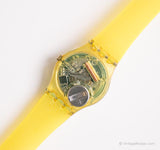 1995 Swatch Lady Cord LG114 su Bleu Watch | Quadrante rosso degli anni '90 Swatch Lady