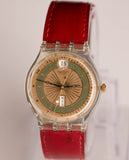 1995 Swatch MOOS GK715 montre | Date de la journée de la tonalité Swatch Ancien