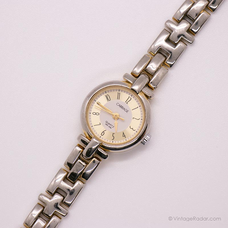 Timex Carriage Vintage Watch Silver Tone Stretch Band! Gold Hands & Numbers! ⌚ s-l400.jpg main image 4
