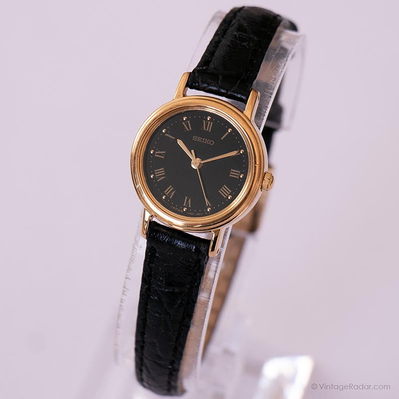 Vintage Seiko V401-1409 R1 Watch | Black Dial Watch for  display picture 2
