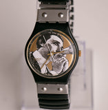 1991 Swatch GB148 Baiser D'Antan Watch con cinturino regolabile