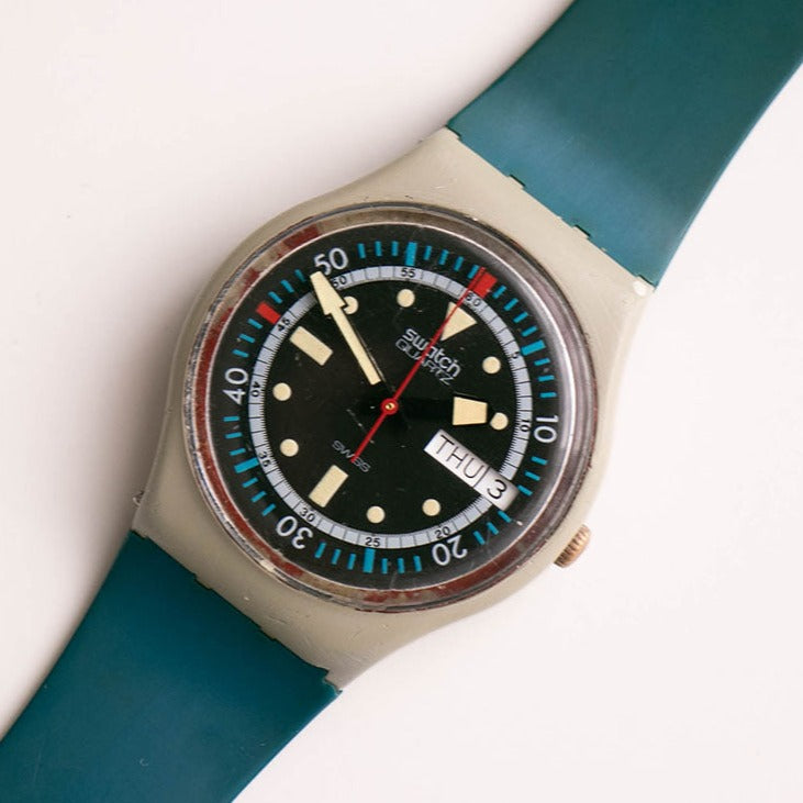 1985 Swatch GM701 Watch DIVER Radar – Gent CALYPSO RARE Vintage Vintage 80s Swatch 