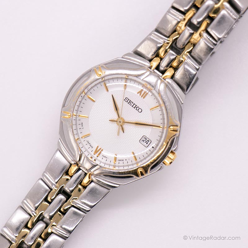 Vintage Seiko 7N82-0AT0 R1 Wristwatch for Her | Two-tone  display picture 2
