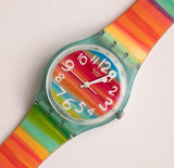 2003 Swatch Gs124 colorer le ciel montre | Arc-en-ciel Swatch Originaux Gent