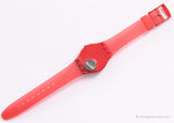Jahrgang Swatch Gr162 Red Pass Uhr | Klassiker rot Swatch Gent Originale
