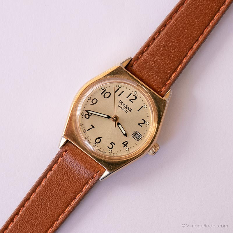Vintage Pulsar V827-0430 A1 Watch | Gold-tone Date Watch for