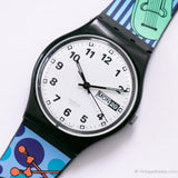 Raro 1999 Swatch GB740 Orchester reloj | Fecha de día suizo Swatch reloj