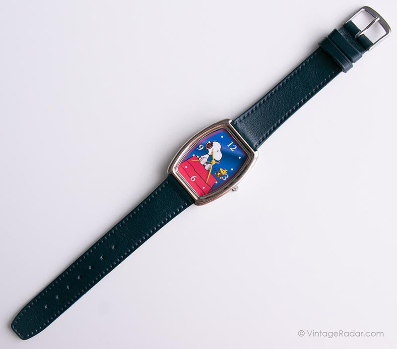 Vintage Peanuts Woodstock Reanty\'s Watch Collection Oval Navy Watch-Works Snoopy PNT0513 Watch Navy Woodstock Flying Timepiece Vintage  main image 2