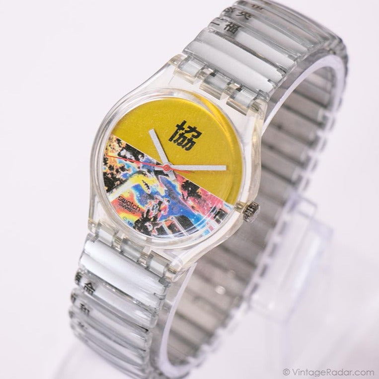 1996 Swatch GK219 MOVIE NEWS Watch | 90s Colorful Swatch Gent