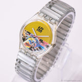 1996 Swatch GK219 Movie News Uhr | 90er Jahre farbenfroh Swatch Gent Uhr