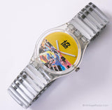 1996 Swatch GK219 Movie News Uhr | 90er Jahre farbenfroh Swatch Gent Uhr