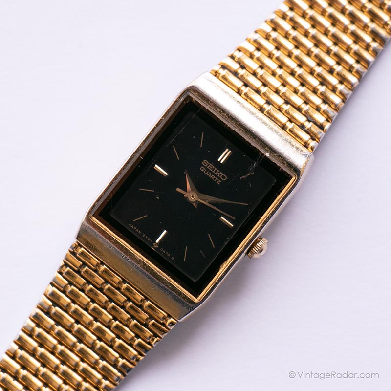 Vintage Seiko 2Y01-5D1H R1 Watch | 90s Black Dial Watch for Women