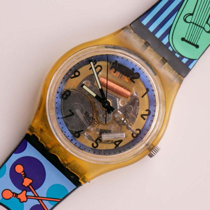 Vintage 1994 SKK103 CLEARANCE Swatch Watch | Skeleton Dial 