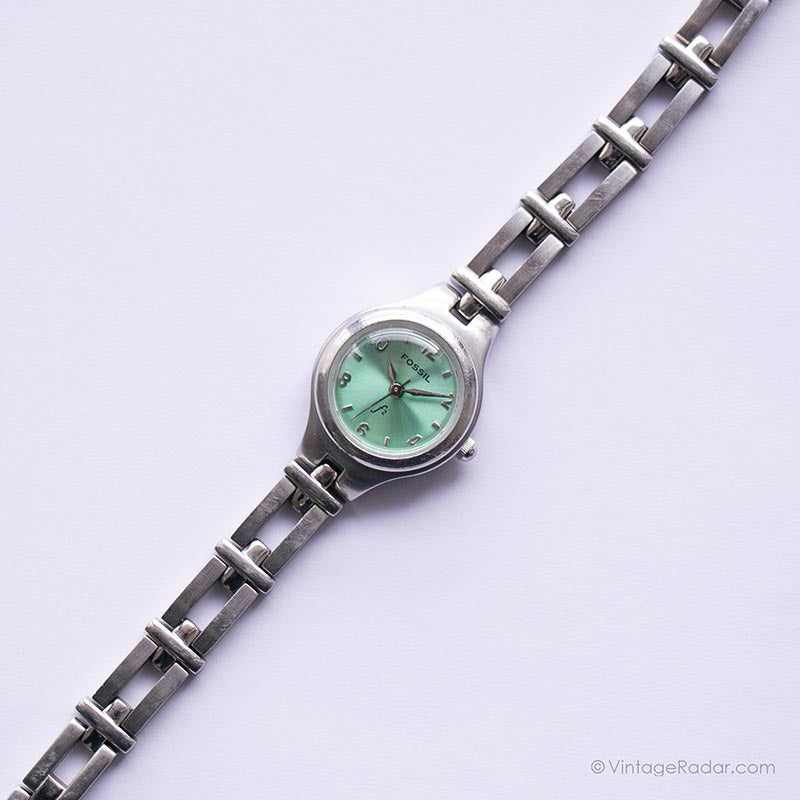 Green fossil watch on sale women's