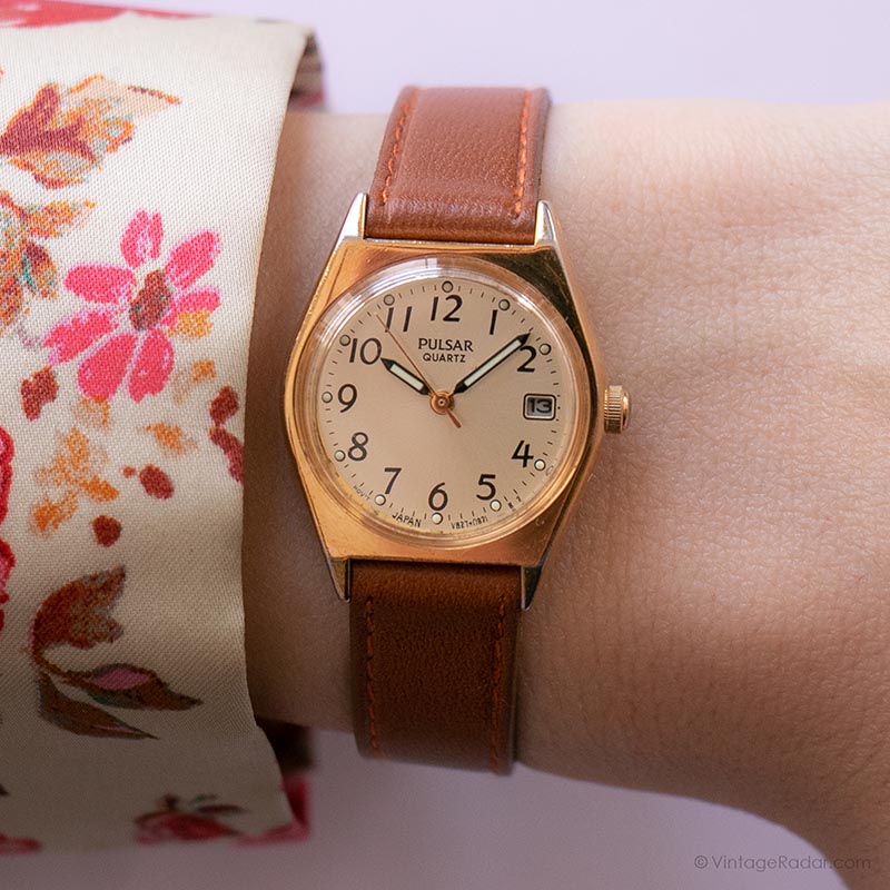 Vintage Pulsar V827-0430 A1 Watch | Gold-tone Date Watch for