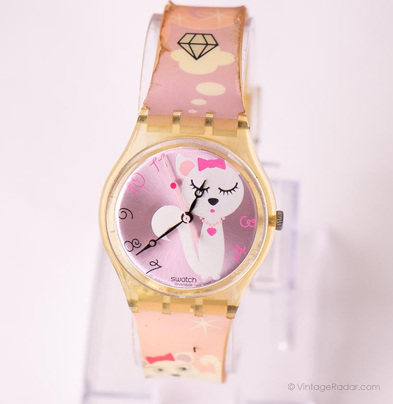 2007 Swatch Dulce Cat GE208 Watch | Pink Swatch Watch  display picture 2