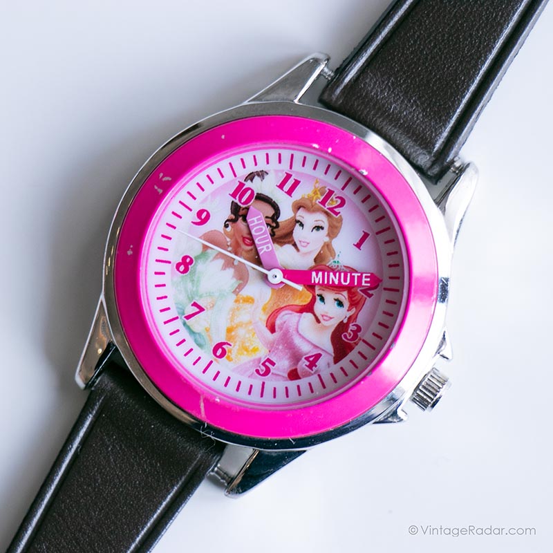 Vintage Silver-tone Disney Watch for Her | Pink Princess