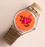 RARE Swatch GK237 POUNDING HEART Watch | 1997 Swatch Originals Gent