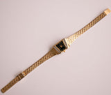 Quadrante nero vintage Elgin Orologio al quarzo per donne | Anni '90 Elgin Orologio da donna