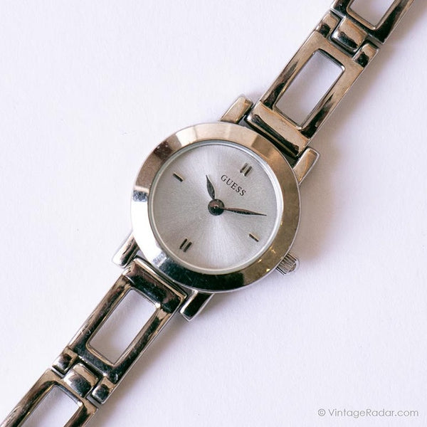 Minimalist Silver-tone Guess Watch for Women Vintage | Tiny Wrist Size