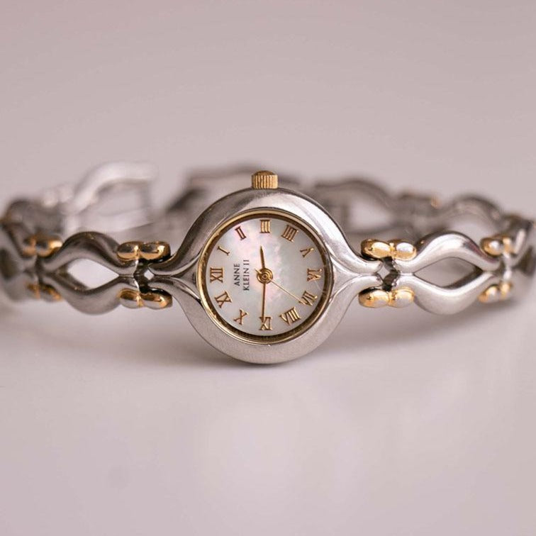 Two-tone Rectangular Anne Klein Women's Watch Vintage Designer