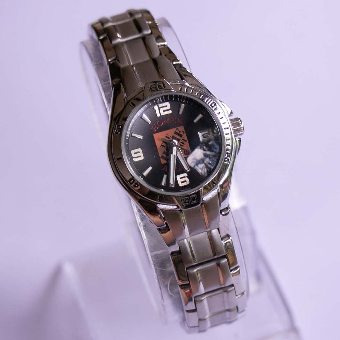 Homer Silver-tone Watch for Women | Black Dial Minimalist  display picture 3