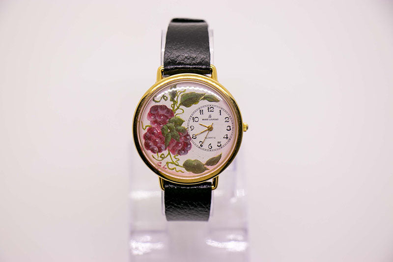 Vintage Floral Marie Lourdes Quartz Watch Oversized Floral Watch