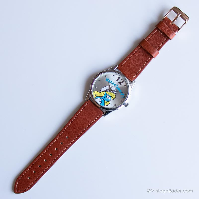 Vintage Silver-tone Smurf Watch | Japan Quartz Watch for