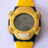 Vintage 1999 Swatch Batir estático de tiempo neto SQN101 reloj | Digital Swatch