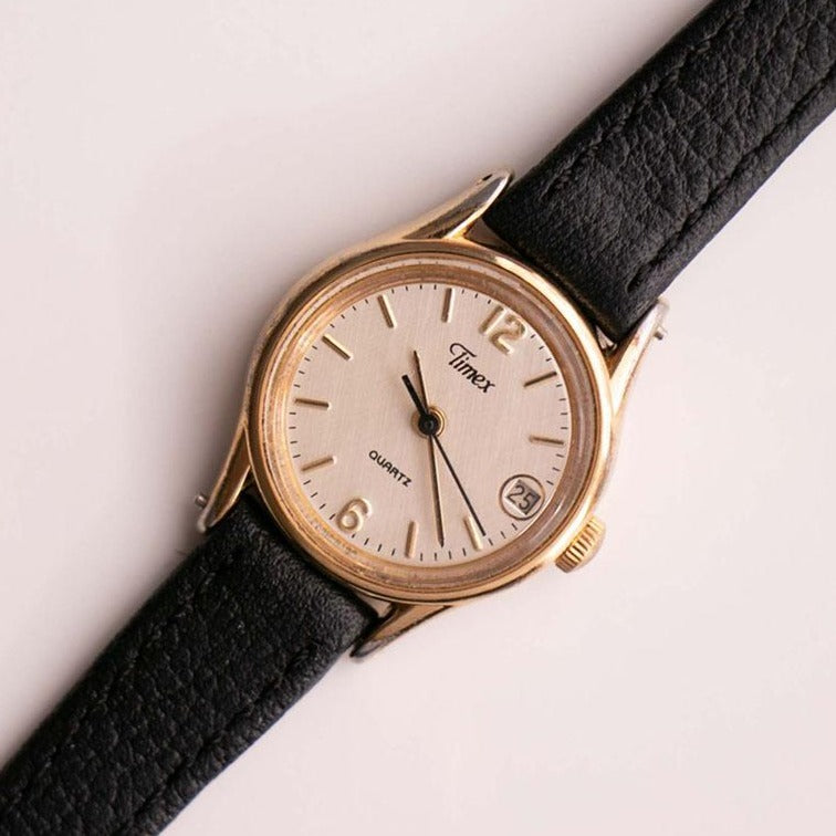 Timex quartz watch online gold