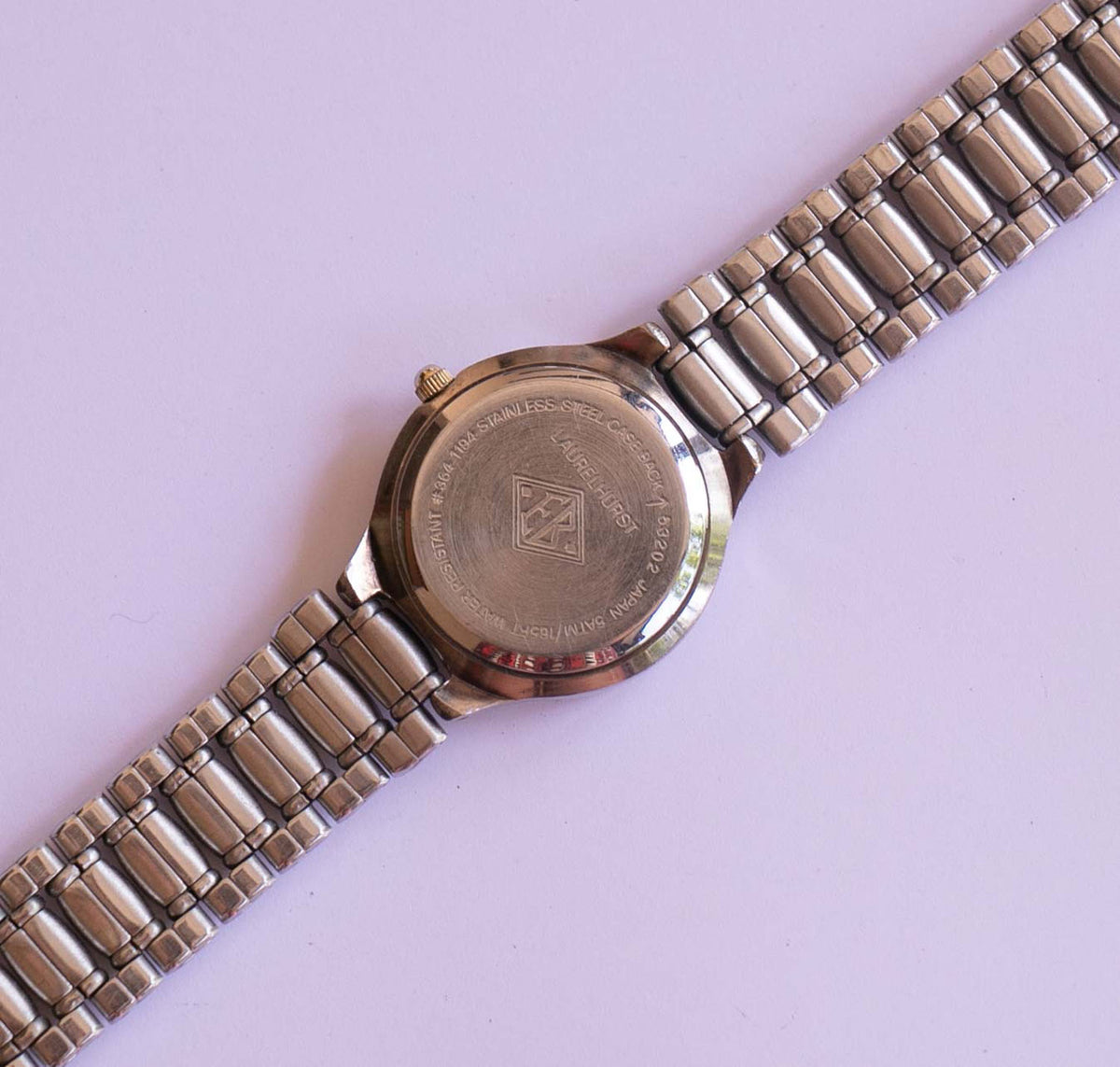 Rare Eddie Bauer ladies silver tone dual time watch NEW BATTERY Vintage Extremely Rare Eddie Bauer 70th Anniversary Tank  main image 2
