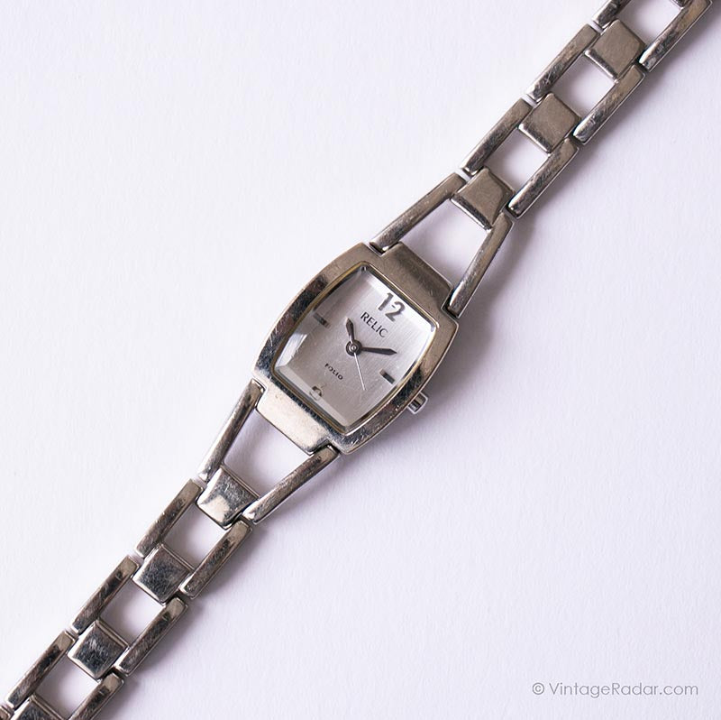 Tiny Rectangular Relic Folio Watch for Women Vintage Relic by