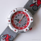 Vintage 2004 Red and Gray Flik Flak by Swatch | Motorcycle Watch