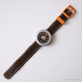 2006 Brown and Orange ETA Swiss Made Flik Flak Watch by Swatch