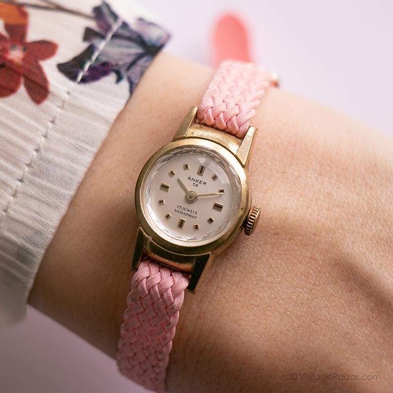 Vergoldet Anker 85 17 Juwelen Vintage Mechanical Uhr für Frauen