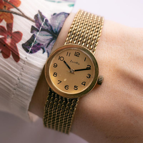 Vintage Gold-tone Zentra Ladies Mechanical Watch | German Watches