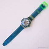 1995 Swatch SDK120 Anguila reloj | Esqueleto azul vintage Swatch Scuba