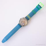 1995 Swatch SDK120 Anguila reloj | Esqueleto azul vintage Swatch Scuba