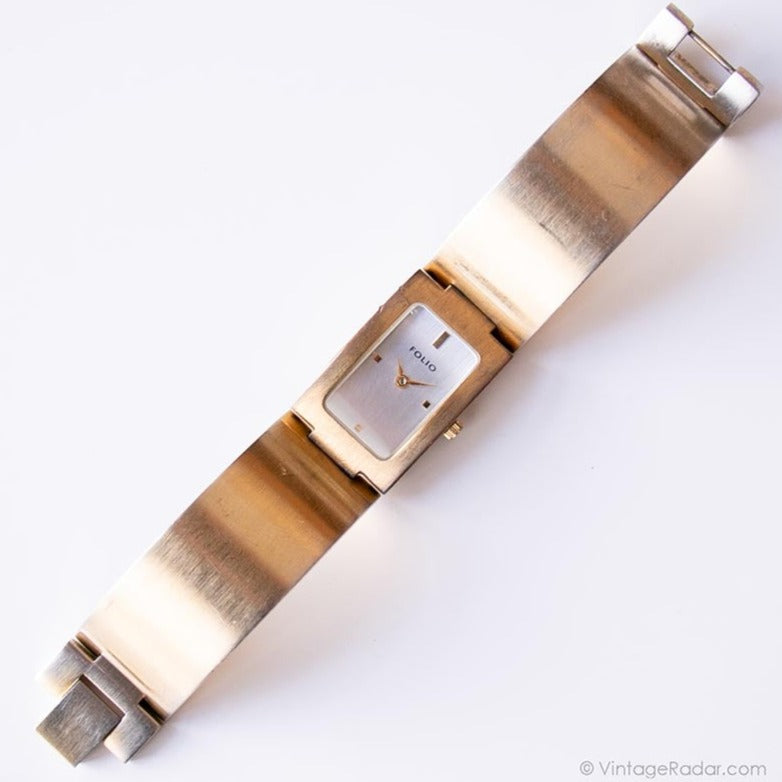 Alte Damen Armbanduhren Vintage Folio Von Relic Gold-Tone Armreif