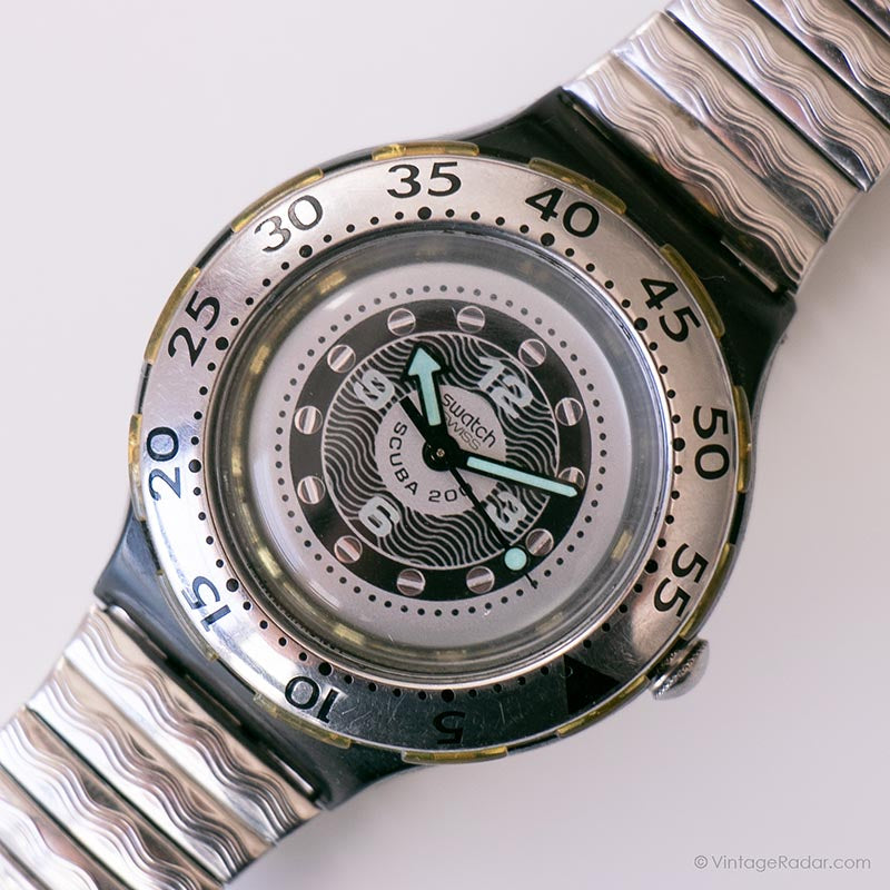 1995 Swatch SDB106 SDB107 NEWCOMER Watch | Vintage Silver  display picture 3