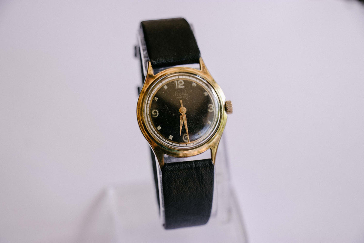 Vintage Stowa Orologio nero parat 17 gioielli orologio meccanico