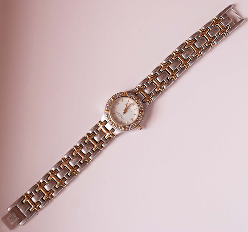 Elgin gold clearance watch diamond quartz