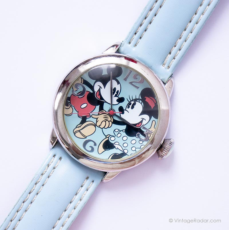 Minnie and Mickey Mouse Blue Seiko Disney Watch for Adults  display picture 3