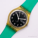 Vintage 2000 Swatch GK736 OPPOSITE Watch | Black Swatch Gent
