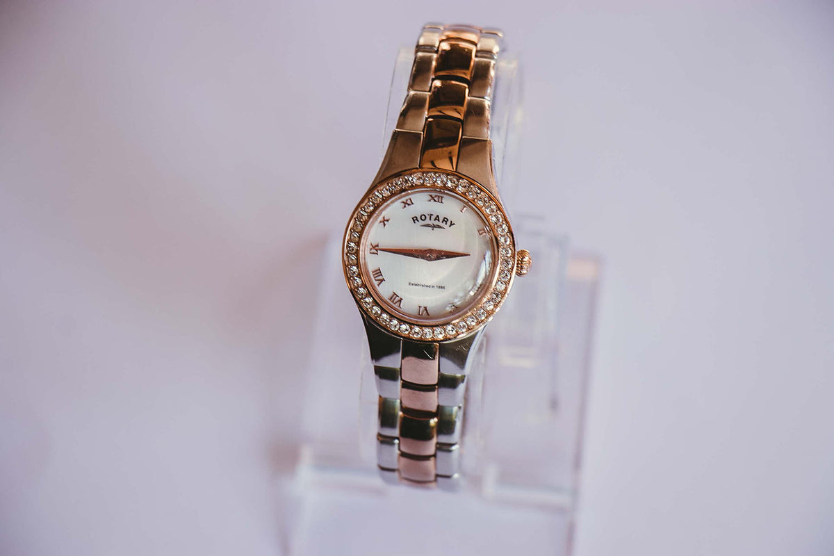 Rotary Automatic Rose Gold, Mother top Of Pearl & Swarovski Crystal Star Watch