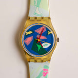 Swatch Aqua Dream LK100 reloj | 1986 Vintage rara Swatch Lady reloj