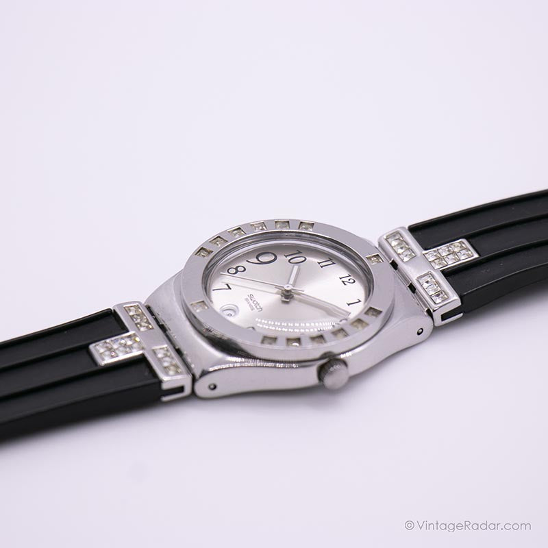 2008 Swatch YLS430C FANCY ME BLACK Watch | Silver-tone Swatch