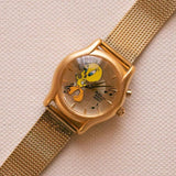 Tono de oro Armitron Musical Tweety Pájaro reloj | 90s Looney Tunes reloj